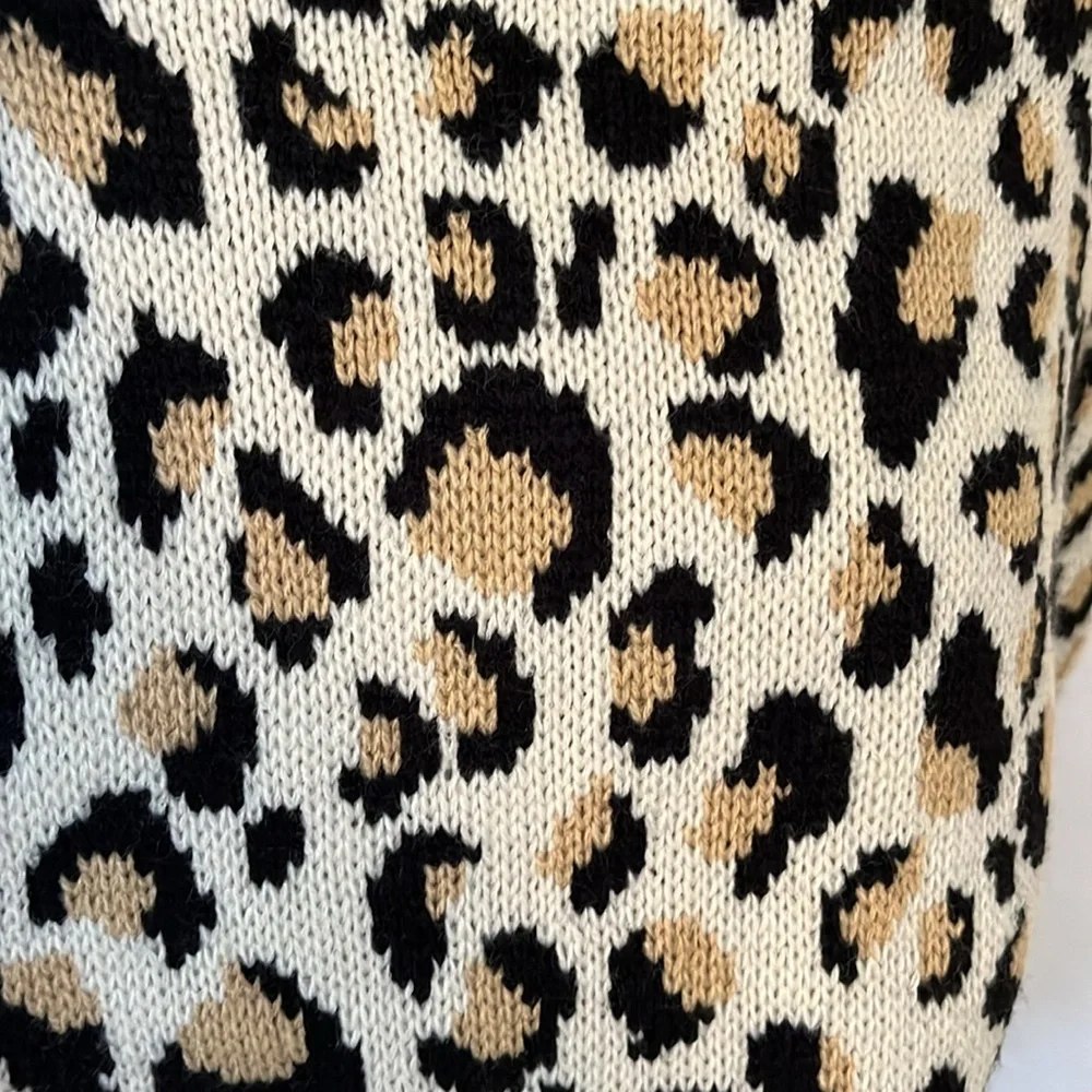 Anne Klein Animal print cream,beige & black infinity Scarf 100%Acrylic one size